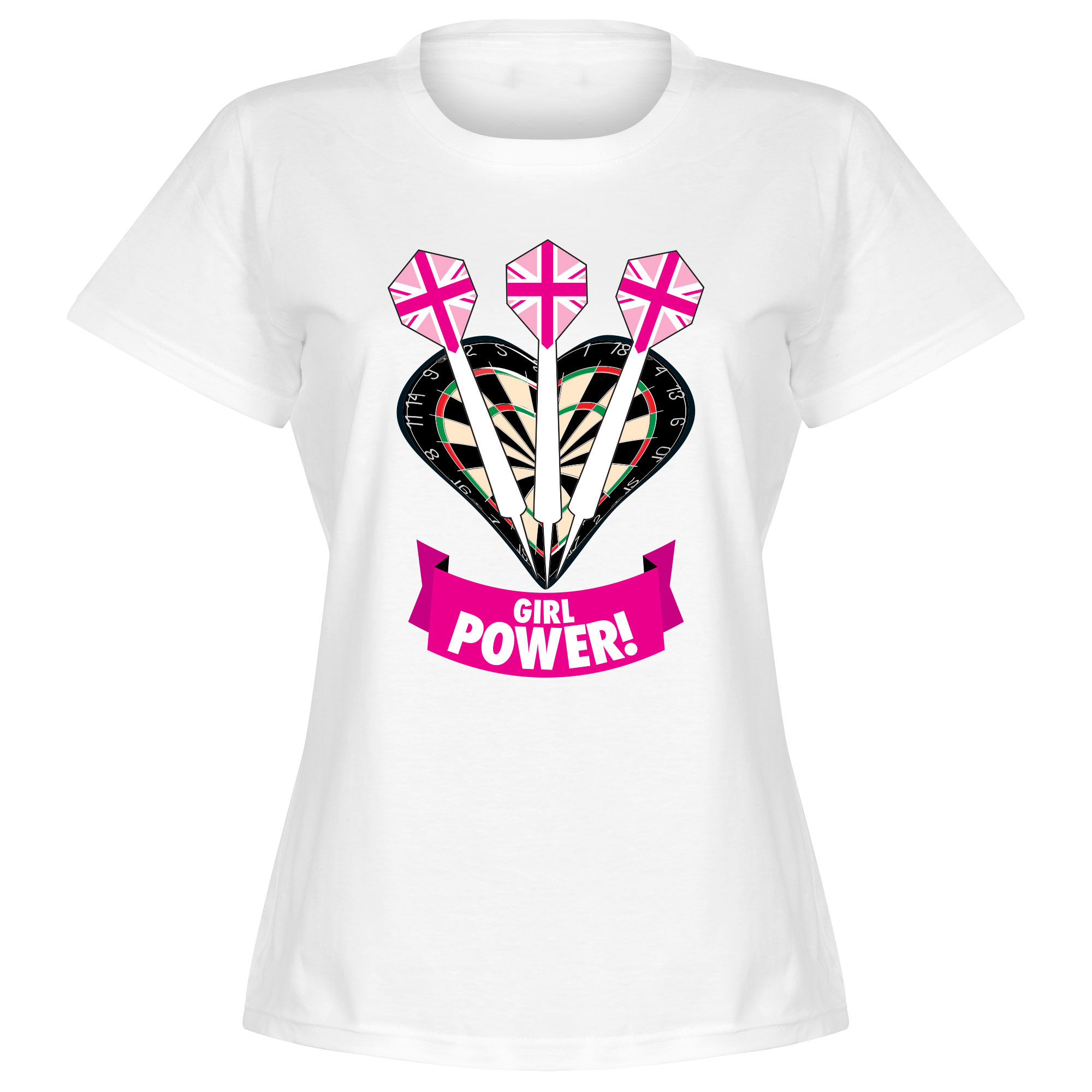 Darts Girl Power Dames T-Shirt - Wit - L