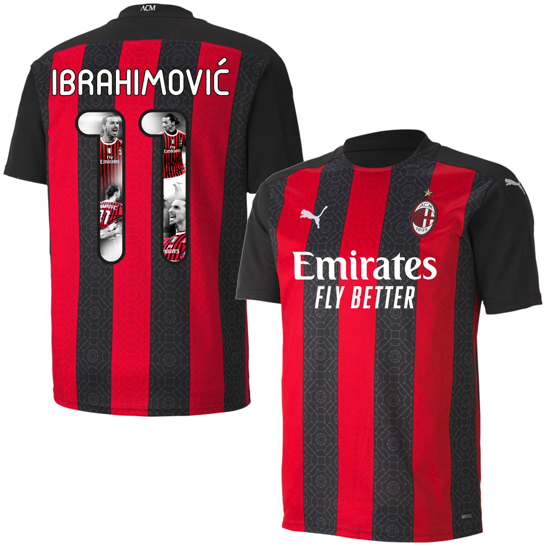 AC Milan Shirt Thuis 2020-2021 + Ibrahimovic 11 (Gallery Style)
